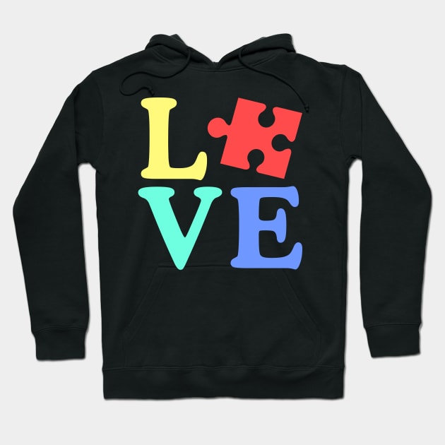 Love Autism Awareness Hoodie by fromherotozero